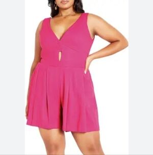 NWT CITY CHIC 20 EVERLEE PLAYSUIT HOT PINK